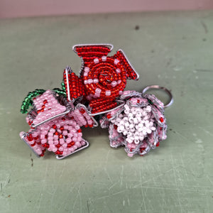 Beaded Flower Keychains