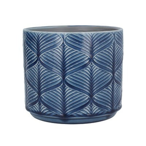 Navy Wavy Ceramic Planter