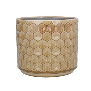 Sand Honeycomb Ceramic Planter 6"