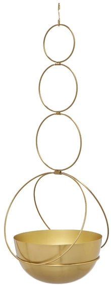 Gold Circle Hanging Planter 10"