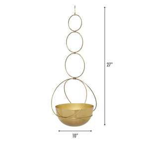 Gold Circle Hanging Planter 10"