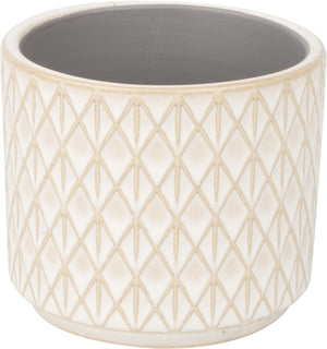 Cream Diamond Pattern Pot