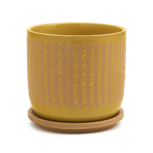 Yellow Embossed Planter