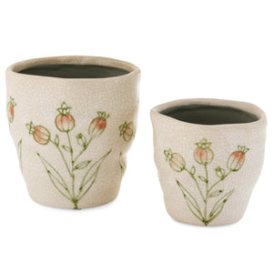 Stoneware Crackle Pot
