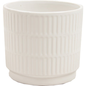 Shiny White Dolomite Planter 4"