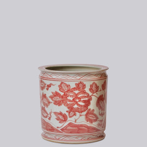 Peacock Red & White Pot 9"