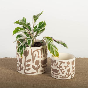 Simple Flowers Terracotta Planter