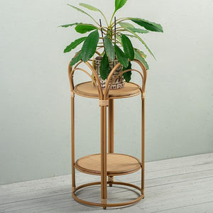 Wicker Bamboo Planter Stand
