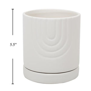 Laken Ceramic Planter with Saucer 5"