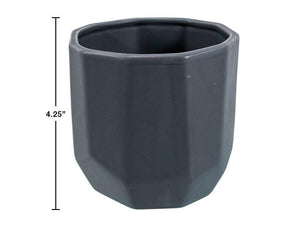 Grey Faceted Planter