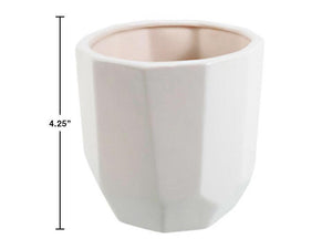 White Faceted Planter