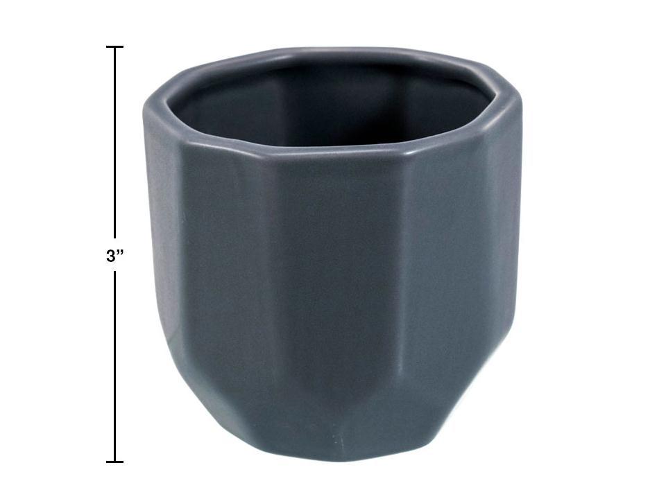 Grey Faceted Planter