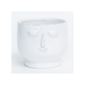 Cream Serene Glazed Dolomite Planter