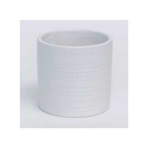 White Shiny Dotted Stripes Planter 2"