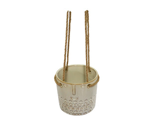 White Hidalgo Hanging Pot